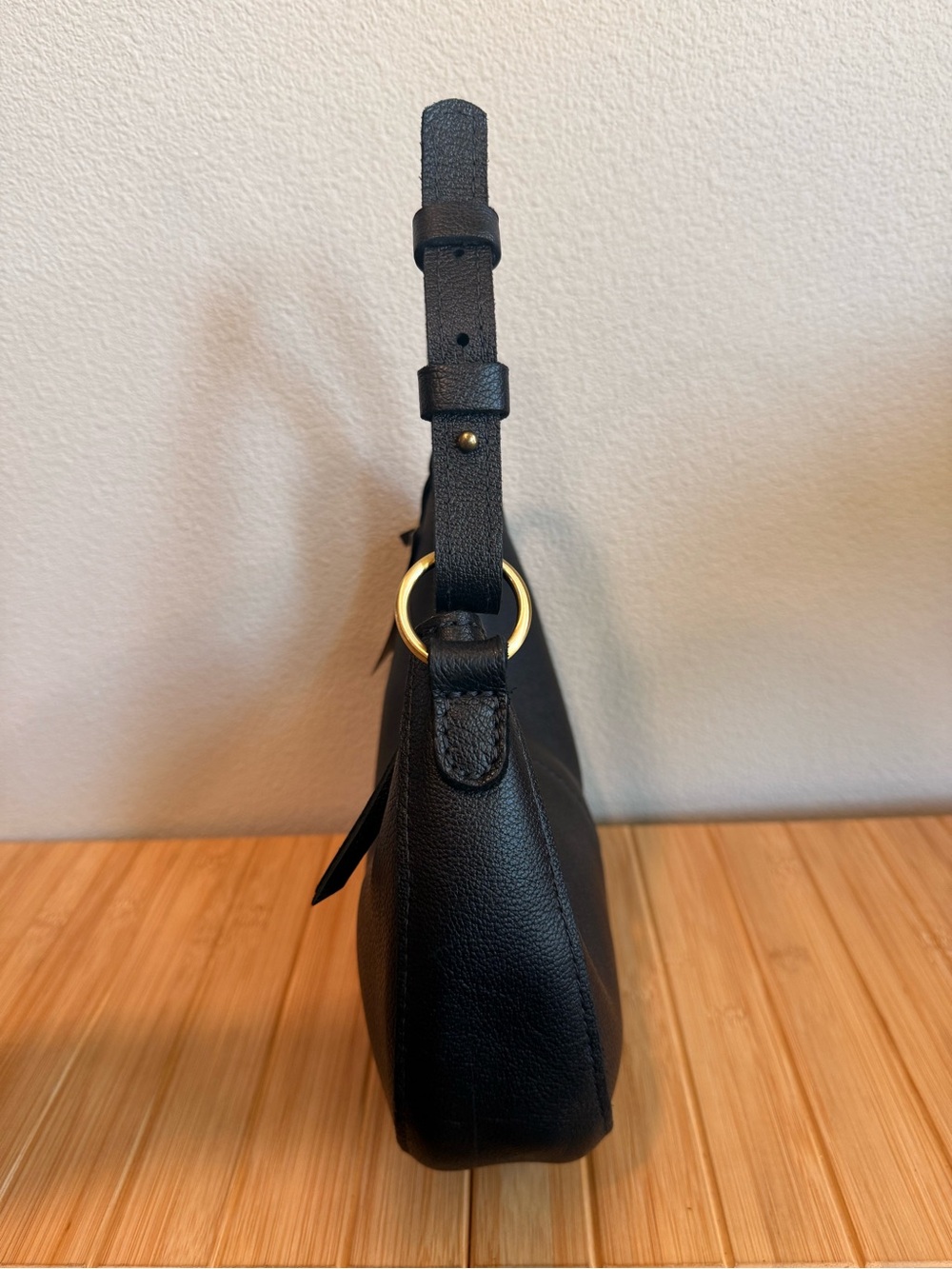 Portland Leather (PLG) Nora Shoulder Bag Classic Pebbled Black - Picture 3 of 10